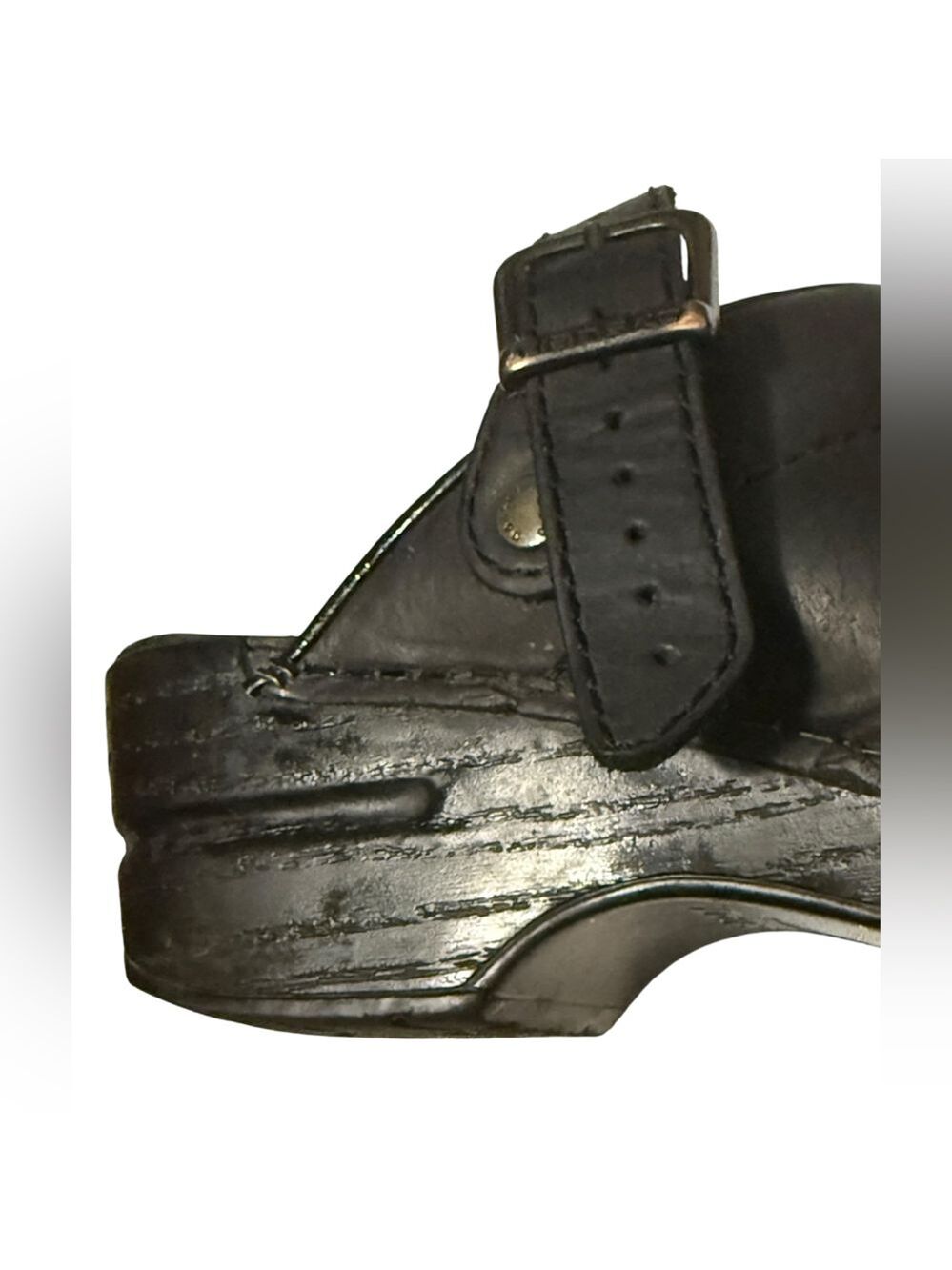 Dansko Black Leather Clogs Strap Comfort Shoes 36 US 6 - Picture 11 of 11